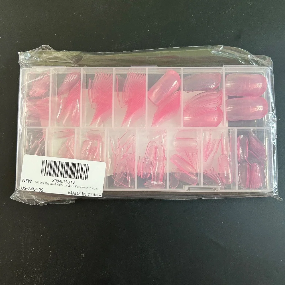 Pink Poly Gel Toe Nail Forms 300 Piece Set